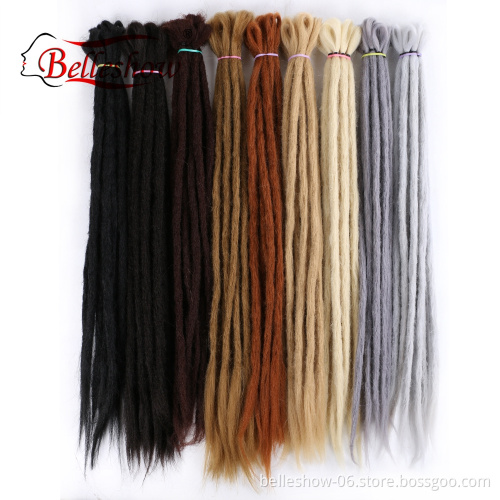Hot sell wholesale 20inch  soft dreadlock braids synthetic crochet dreadlocks single color handmade dreadlock extensions